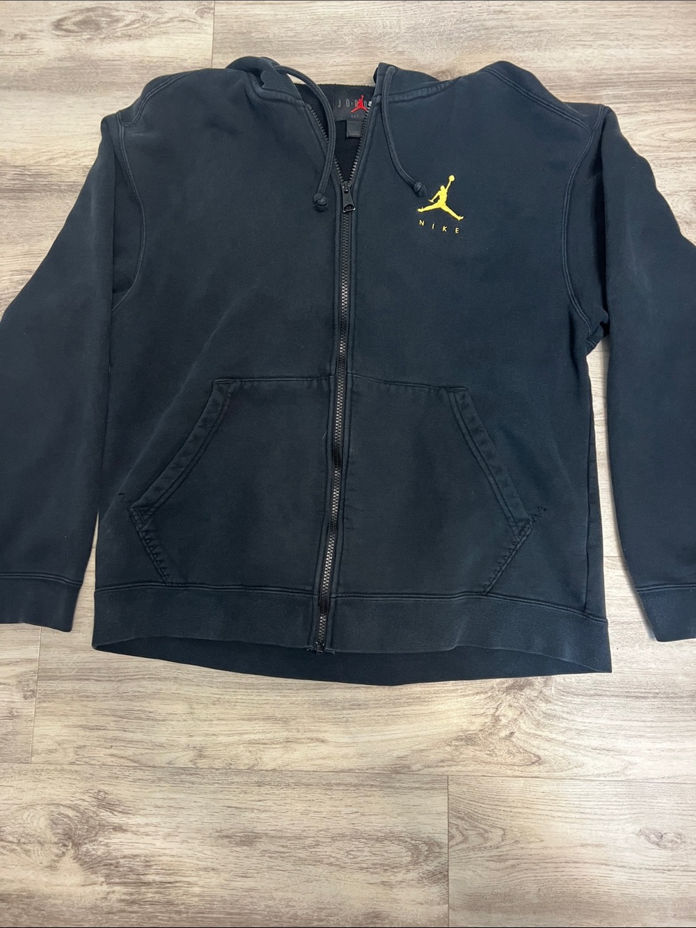 Nike Black Full-Zip Hoodie with Yellow Jumpman